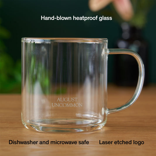 Glass Tea Mug 14oz - Borosilicate Glass Mug with Handle