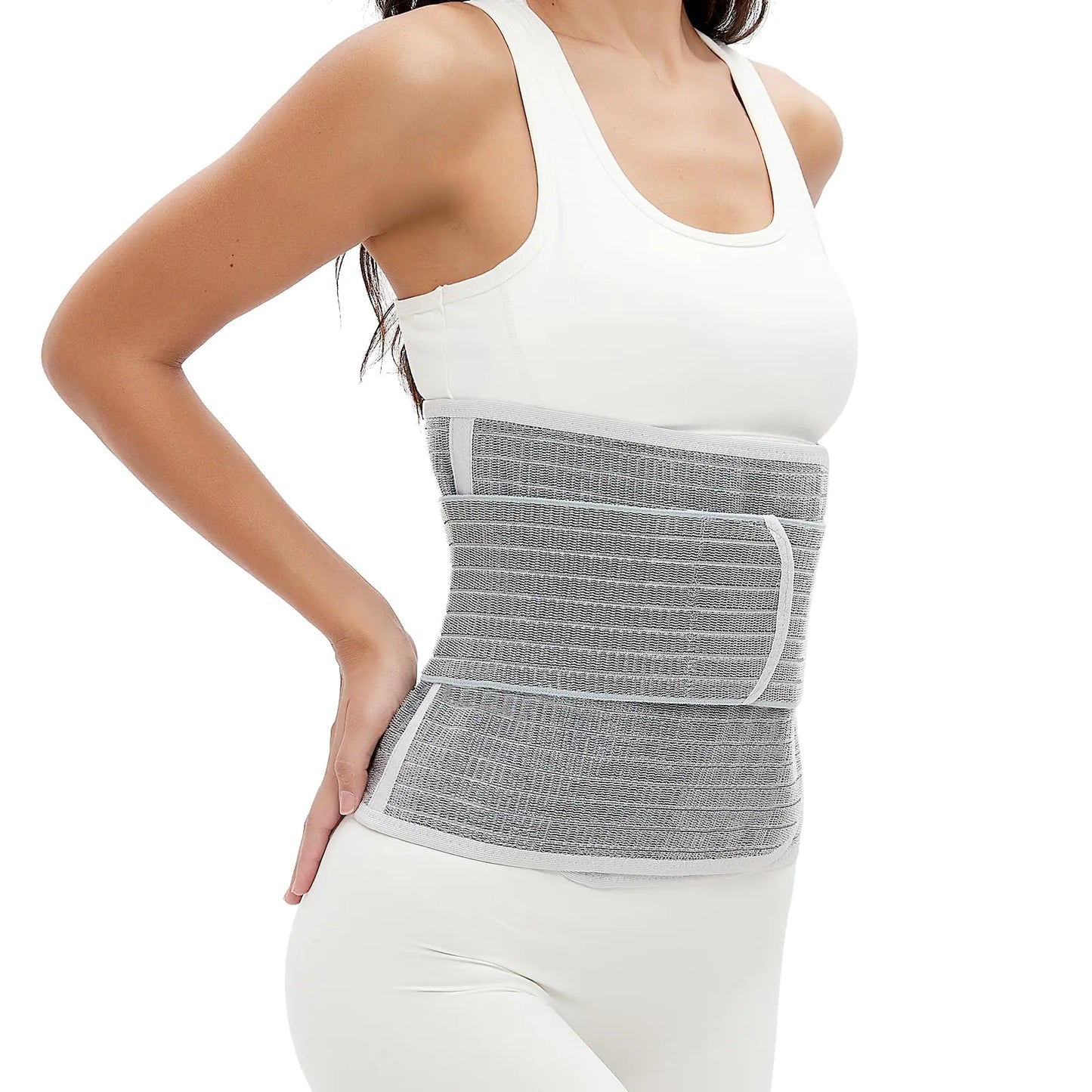 MooFiya Postpartum Belly Band Abdominal Binder Post Surgery Belly WrapC Section Recovery Belt Waist/Pelvis Support Belt for Stomach Recovery & Back Pain Relief Double Compression Hernia Belt (XL)