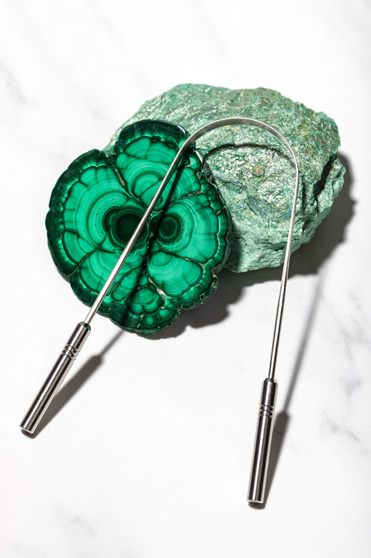 Charcoal Oil Pulling + Stainless Steel Tongue Scraper Bundle