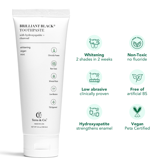 Brilliant Black Toothpaste Fluoride Free Activated Charcoal Whitening