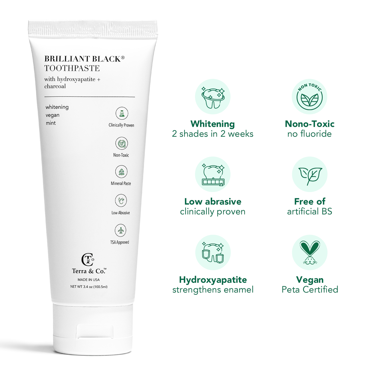 Natural Charcoal Toothpaste and Hydroxyapatite Bundle Fluoride Free