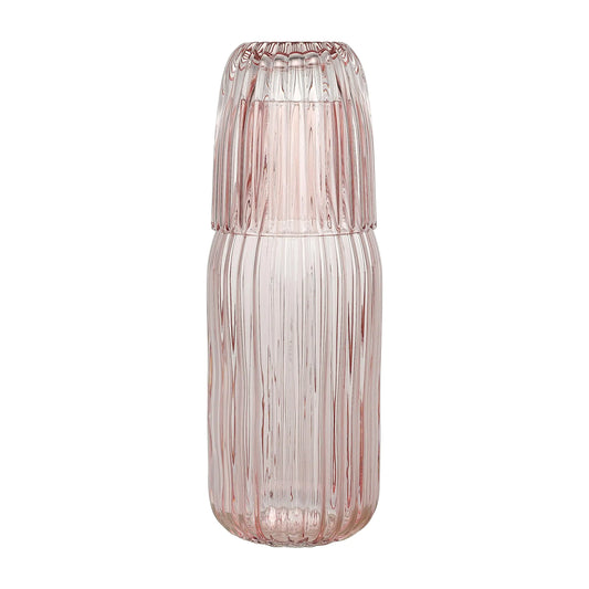 39oz Ribbed Glass Bedside Water Carafe