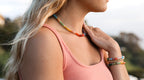 Natural Gemstone Necklace with 14k Gold Filled Toggle