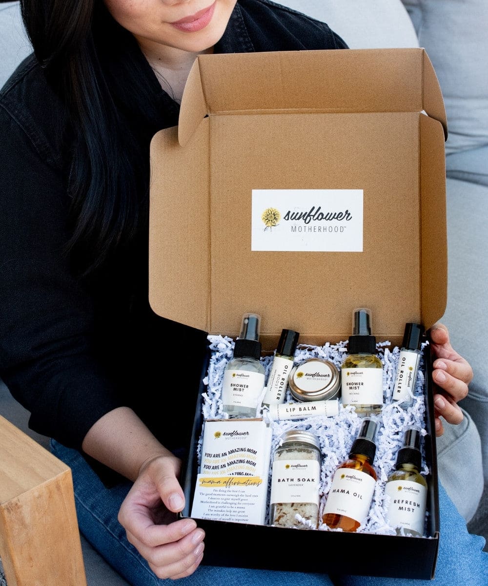 Sunflower Motherhood Deluxe Self Care Gift Box for Moms