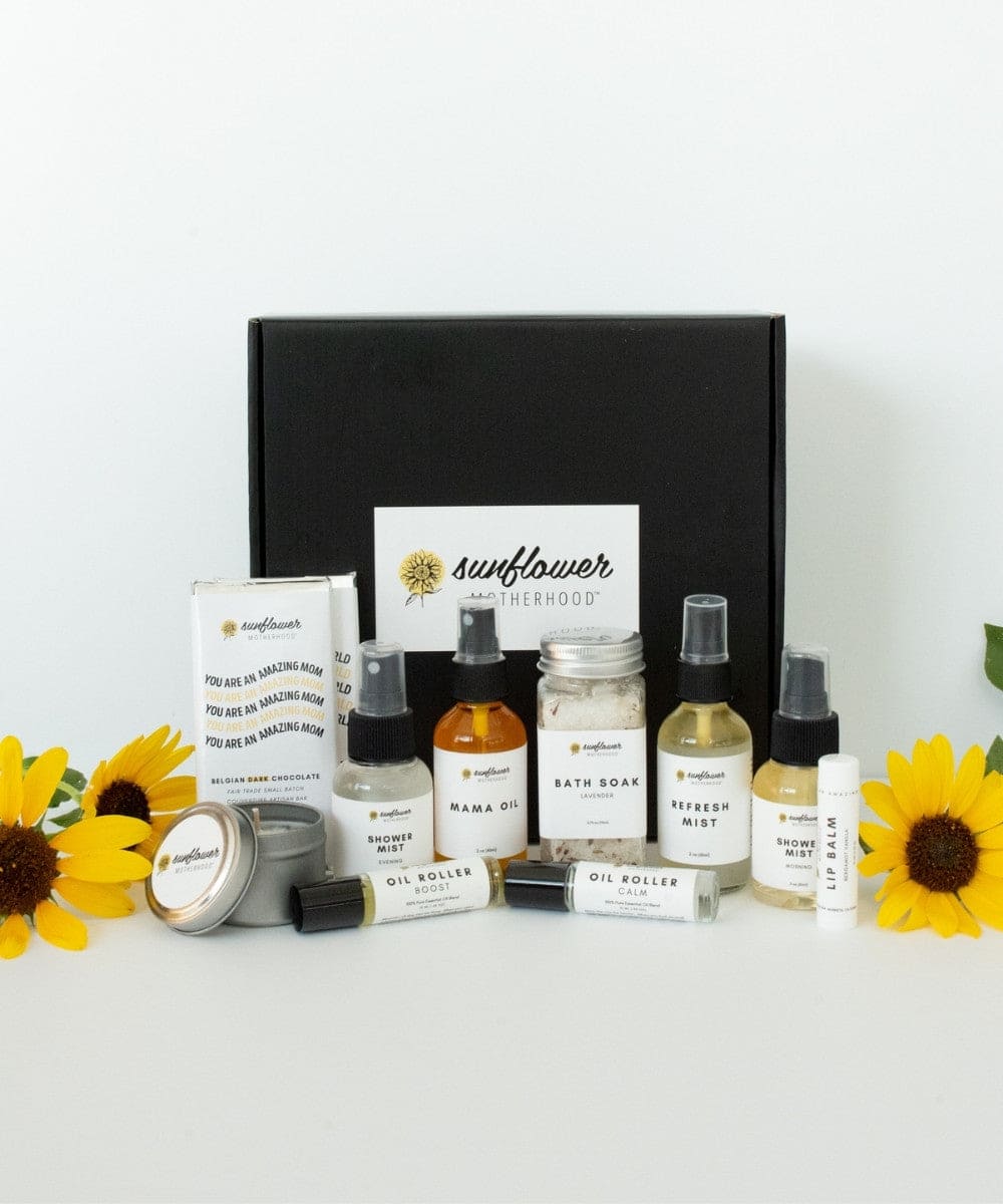 Sunflower Motherhood Deluxe Self Care Gift Box for Moms