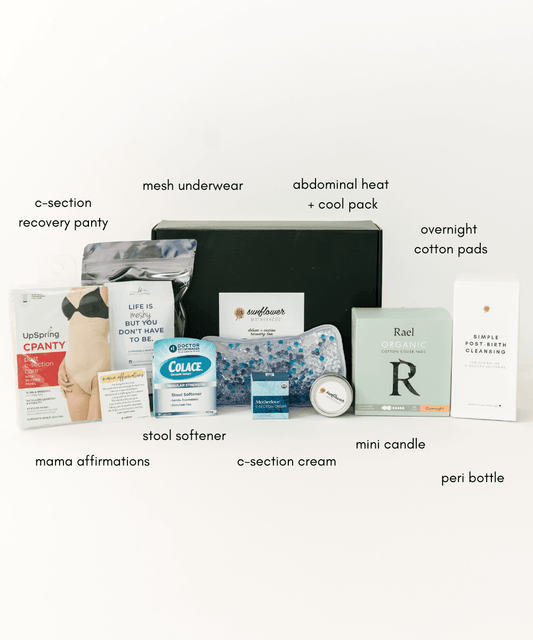 Sunflower Motherhood Deluxe C-Section Recovery Box - Postpartum Care Kit