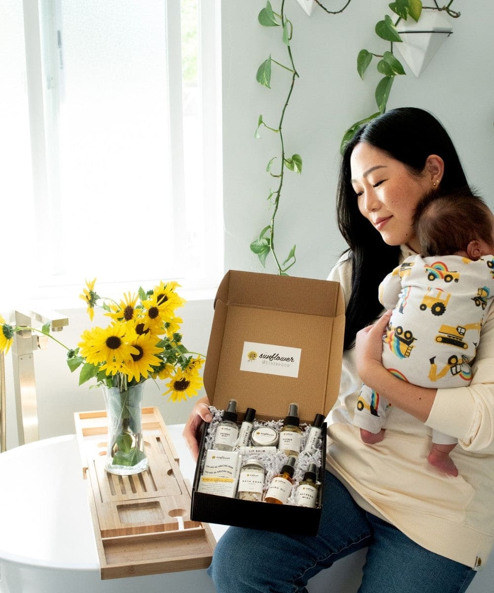 Sunflower Motherhood Deluxe Self Care Gift Box for Moms