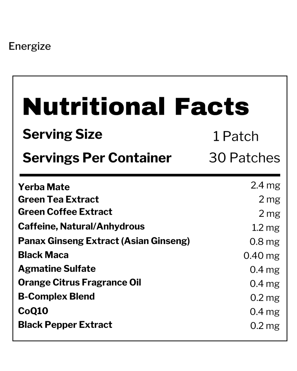 Energize Vitamin Patch