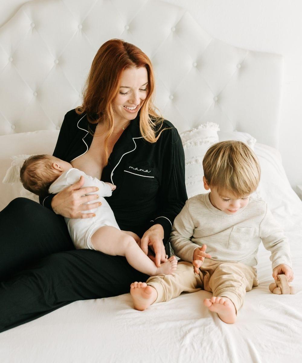 Sunflower Motherhood Long Mama Pajamas - Maternity & Nursing PJs