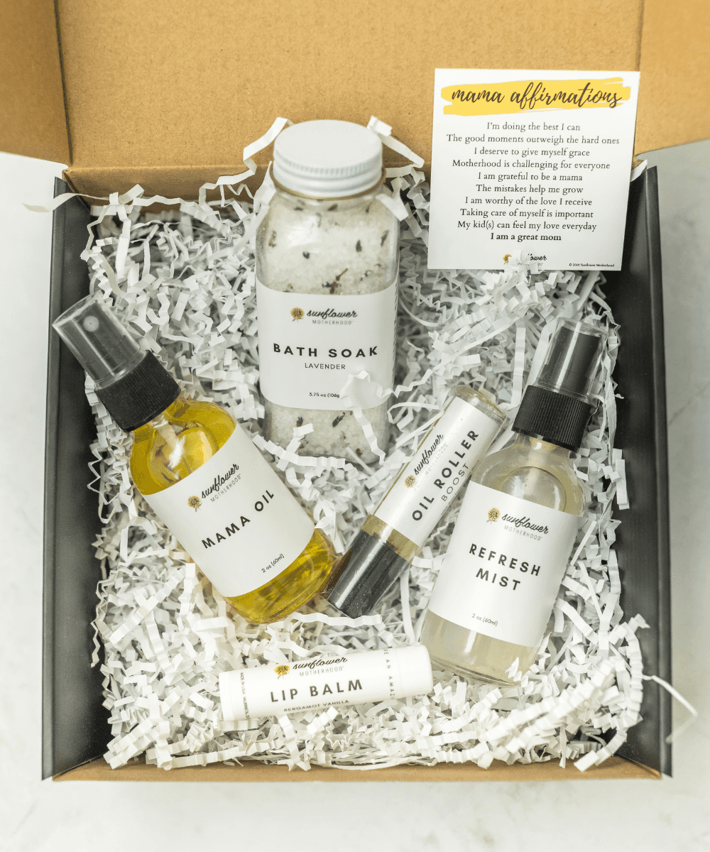 Sunflower Motherhood Self Care Gift Box for Moms