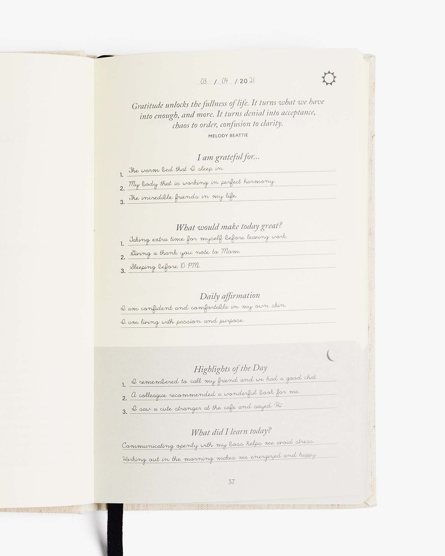 The Five Minute Journal - Original Linen | Daily Gratitude & Mindfulness Planner