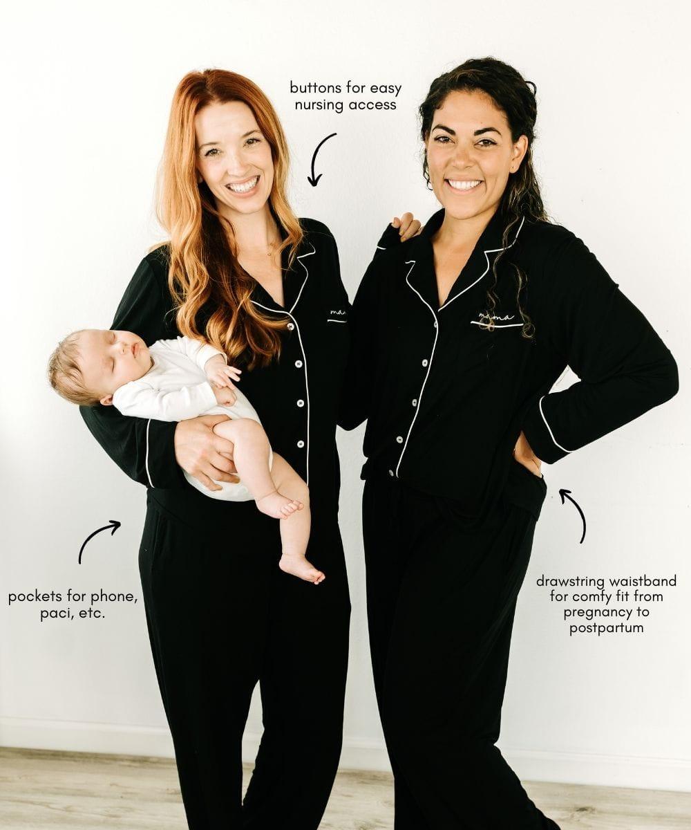 Sunflower Motherhood Long Mama Pajamas - Maternity & Nursing PJs