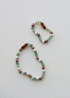 Fluorite + Moonstone + Rhodonite || Natural Gemstone Necklace
