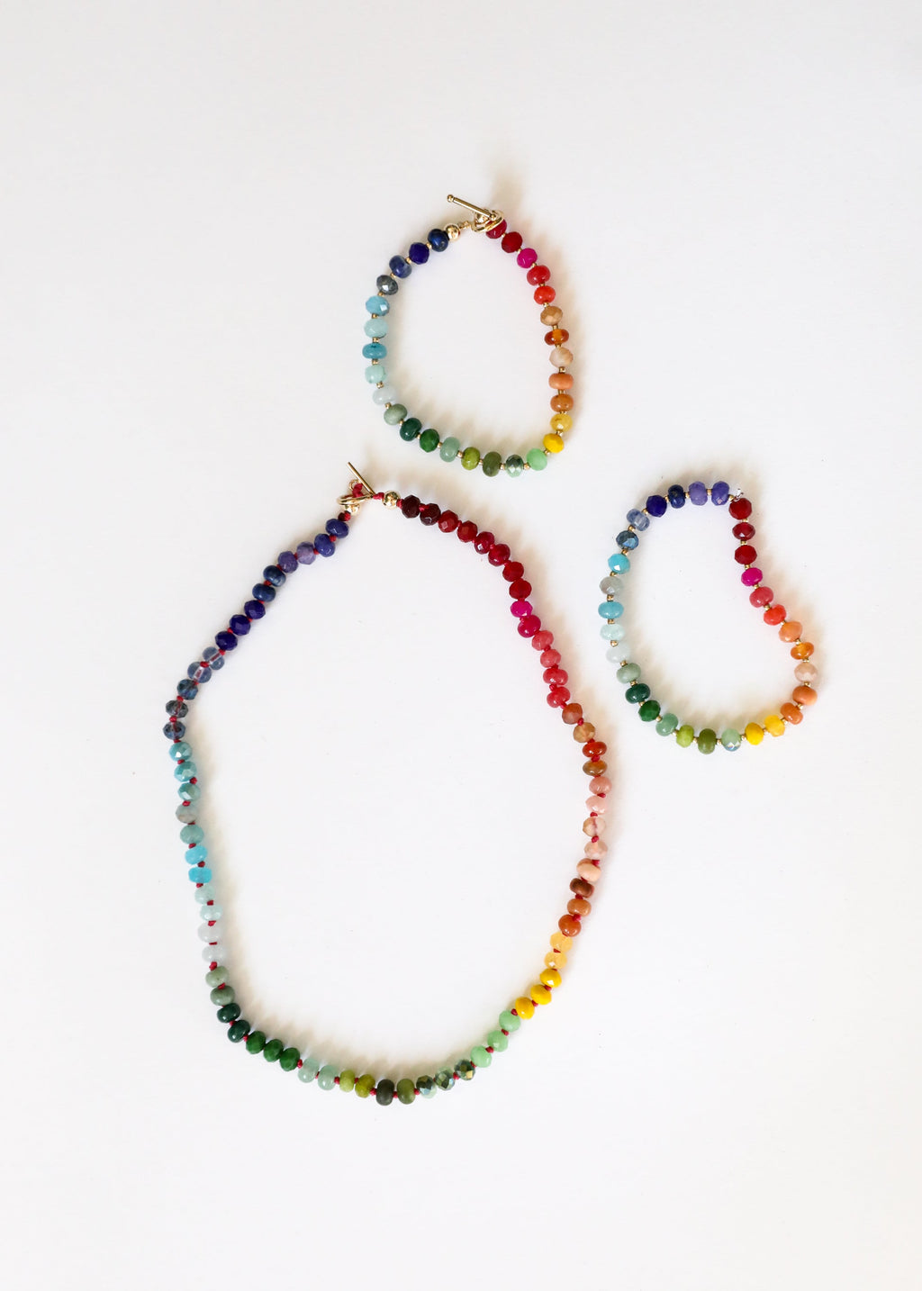 Natural Gemstone Necklace with 14k Gold Filled Toggle