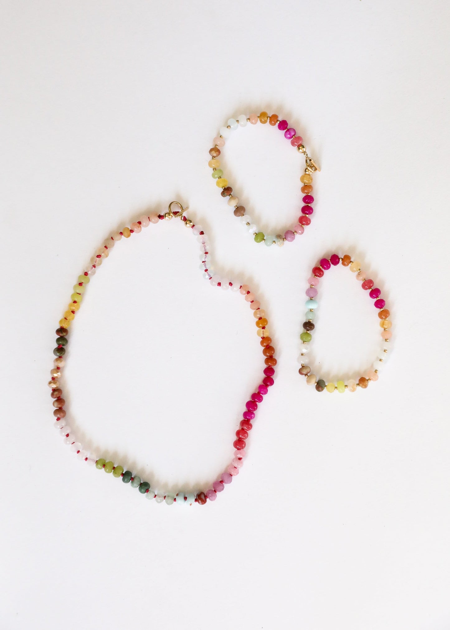 Natural Gemstone Necklace with 14k Gold Filled Toggle - Sandbar