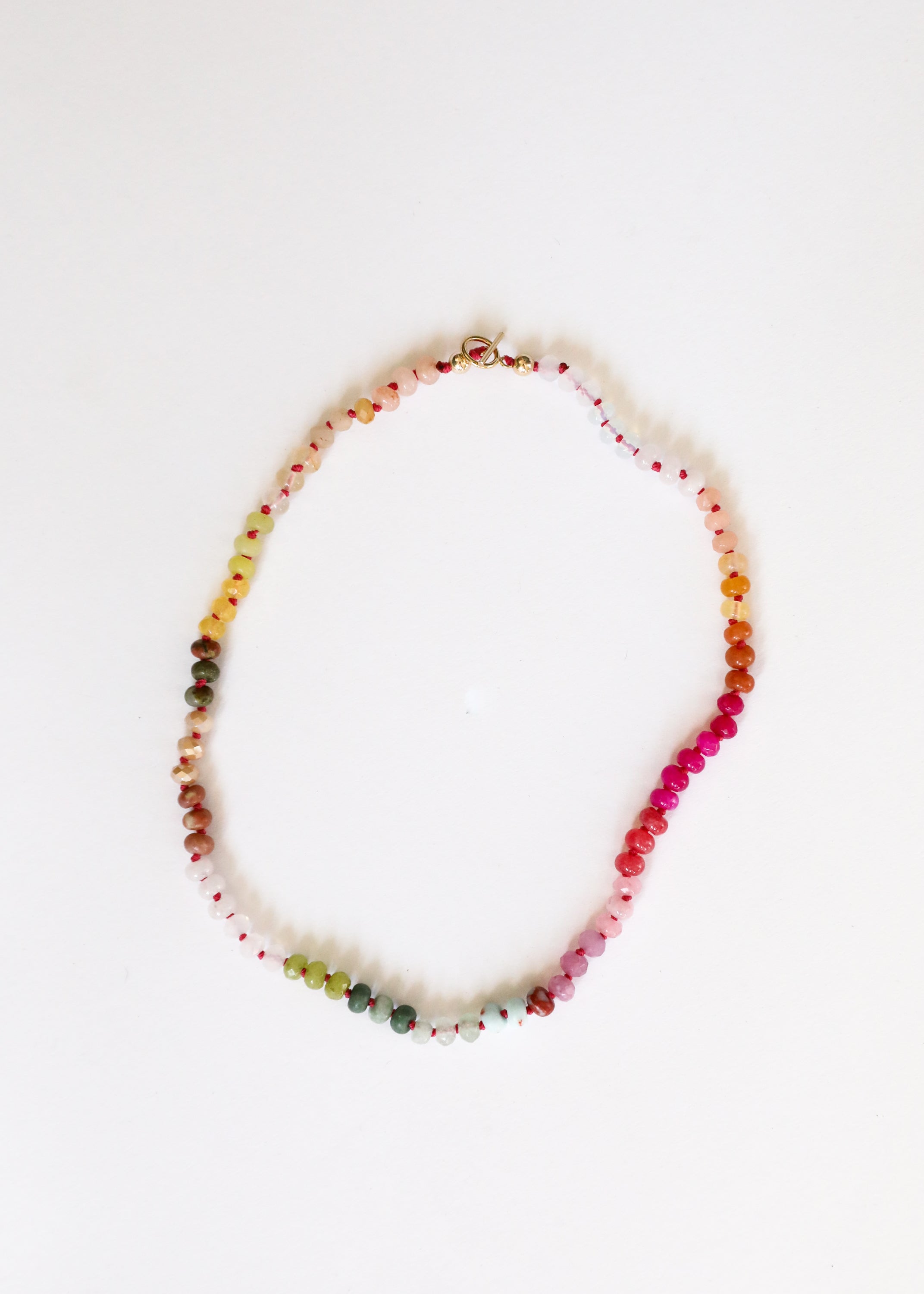 Natural Gemstone Necklace with 14k Gold Filled Toggle - Sandbar