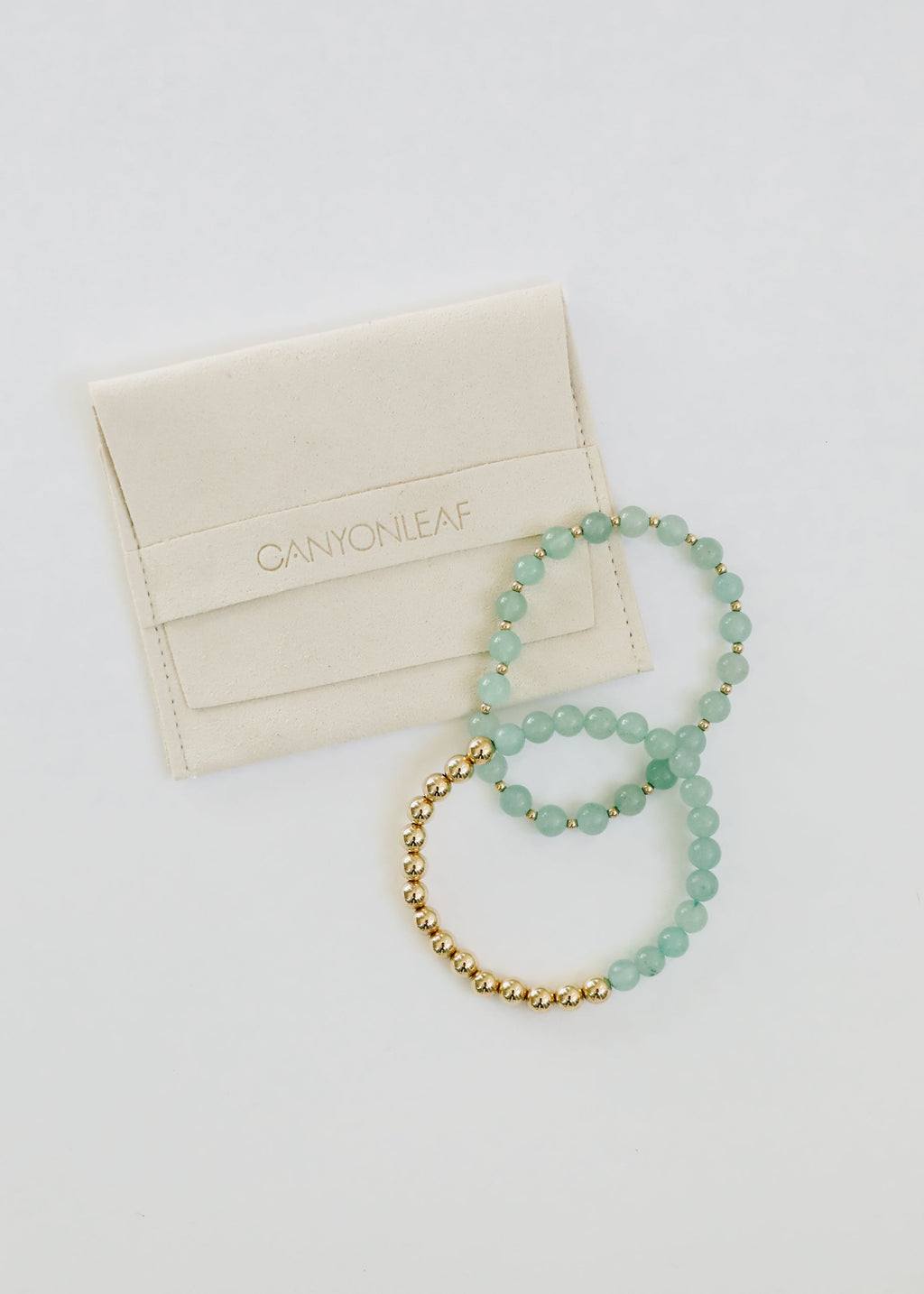 Aventurine Gemstone Bracelet - 14K Gold Filled Beaded Stretch Bracelet