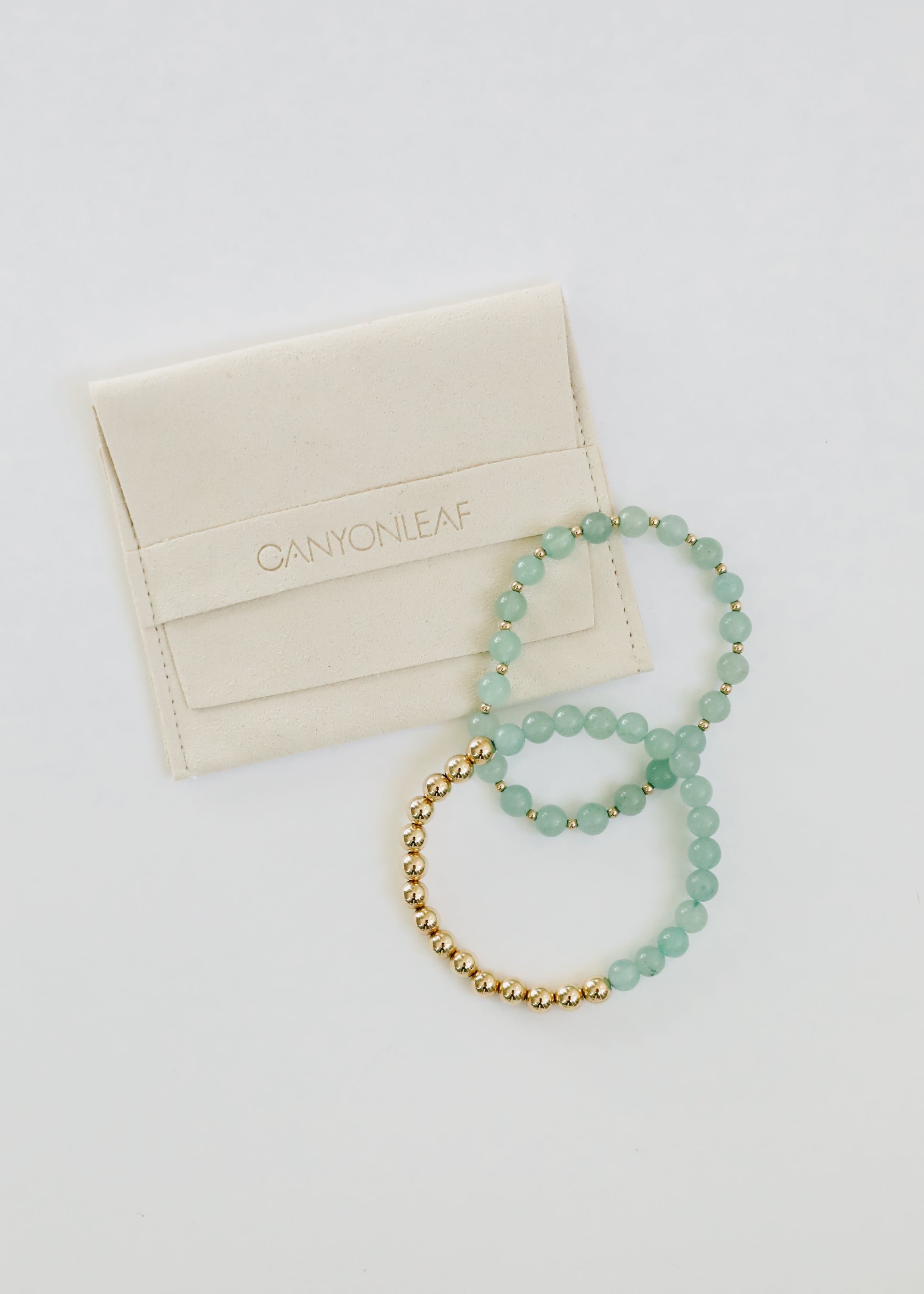 Aventurine Gemstone Bracelet - 14K Gold Filled Beaded Stretch Bracelet