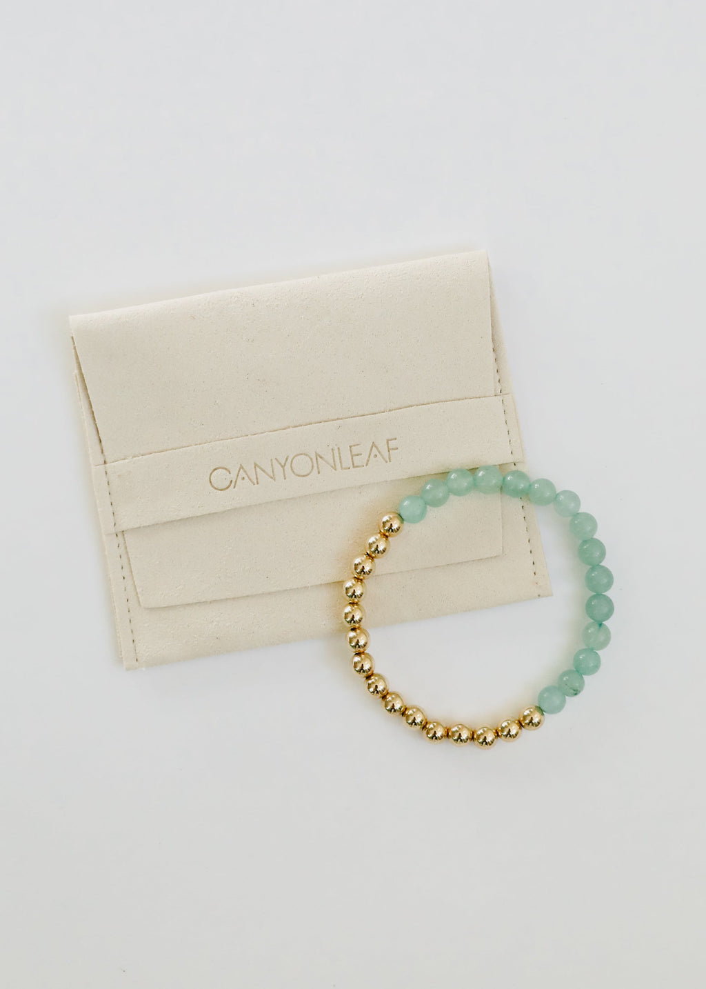 Aventurine Gemstone Bracelet - 14K Gold Filled Beaded Stretch Bracelet