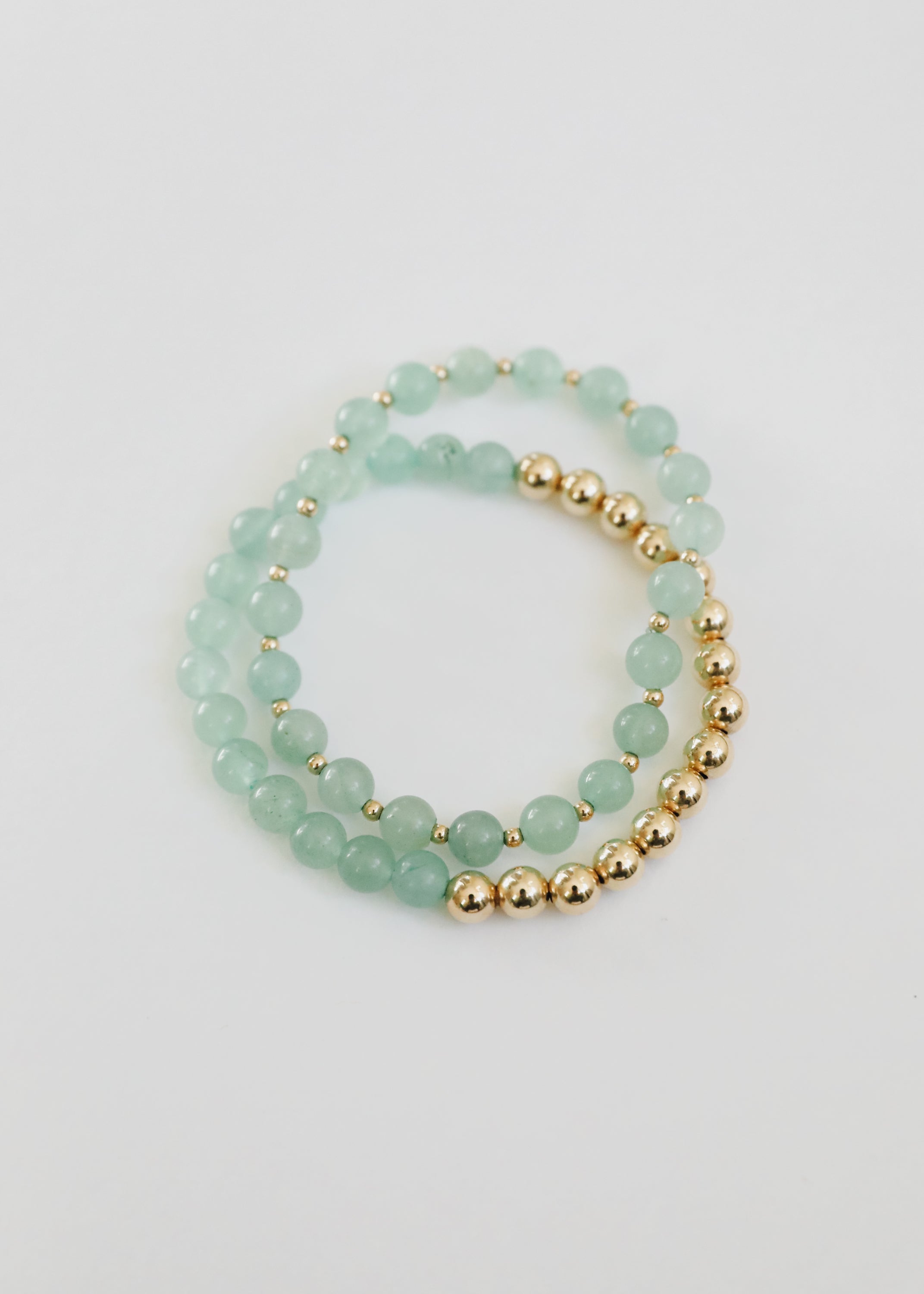 Aventurine Gemstone Bracelet - 14K Gold Filled Beaded Stretch Bracelet