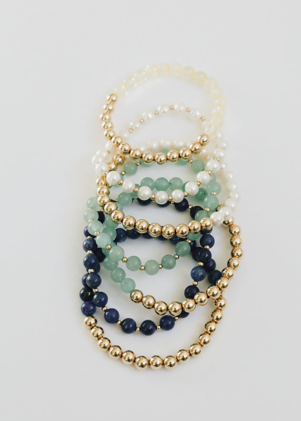 Aventurine Gemstone Bracelet - 14K Gold Filled Beaded Stretch Bracelet