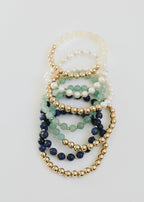 Aventurine Gemstone Bracelet - 14K Gold Filled Beaded Stretch Bracelet