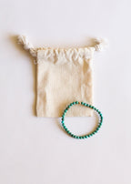 Natural Turquoise + 14K Gold Filled || Beaded Stretch Bracelet