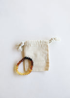 Raw Ombre Baltic Amber and Lava Stone Bracelet
