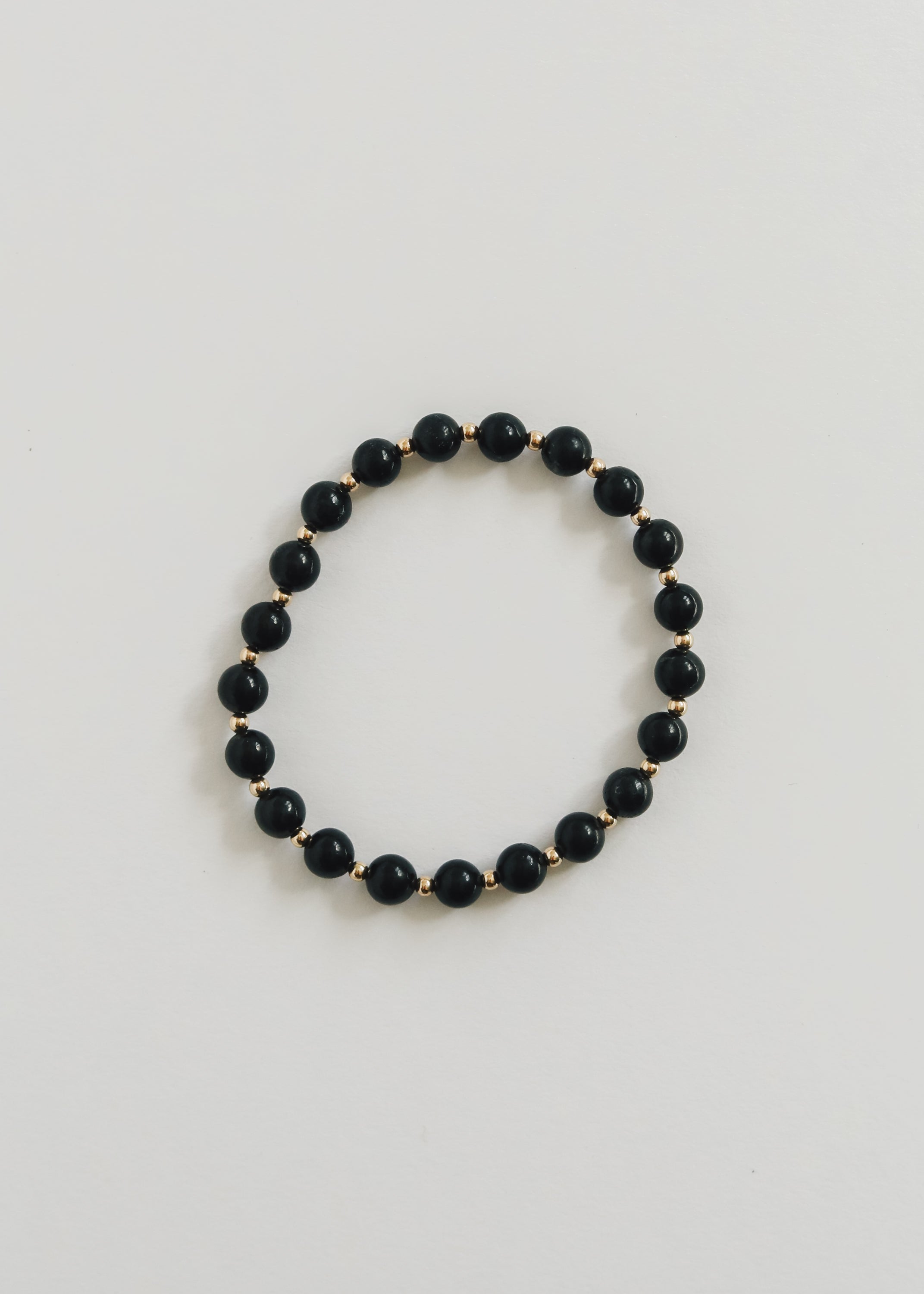 Shungite and 14k Gold Filled Sun Moon Bracelet Set