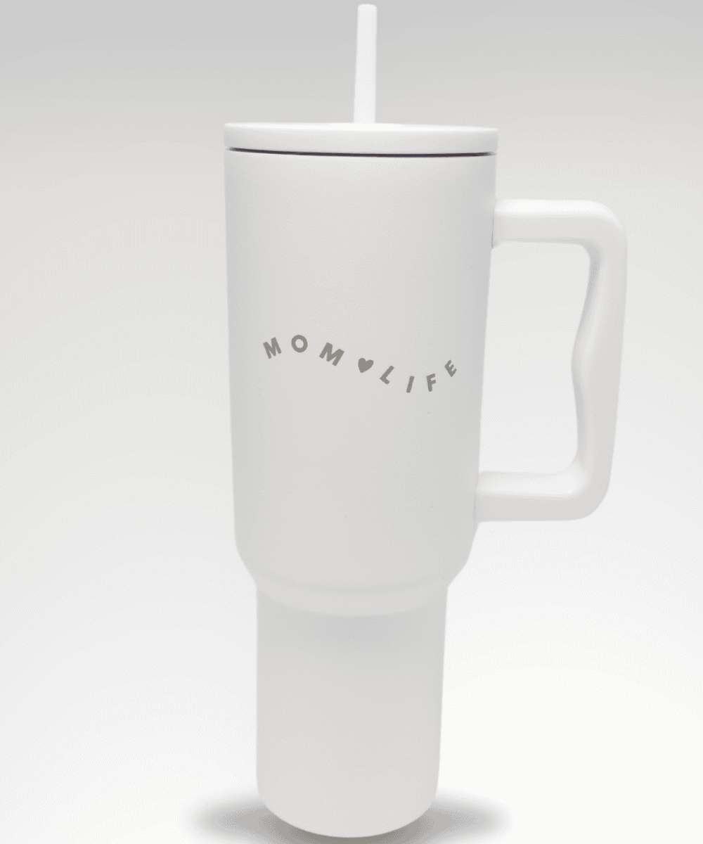 Sunflower Motherhood Mom Life 40oz Tumbler with Handle