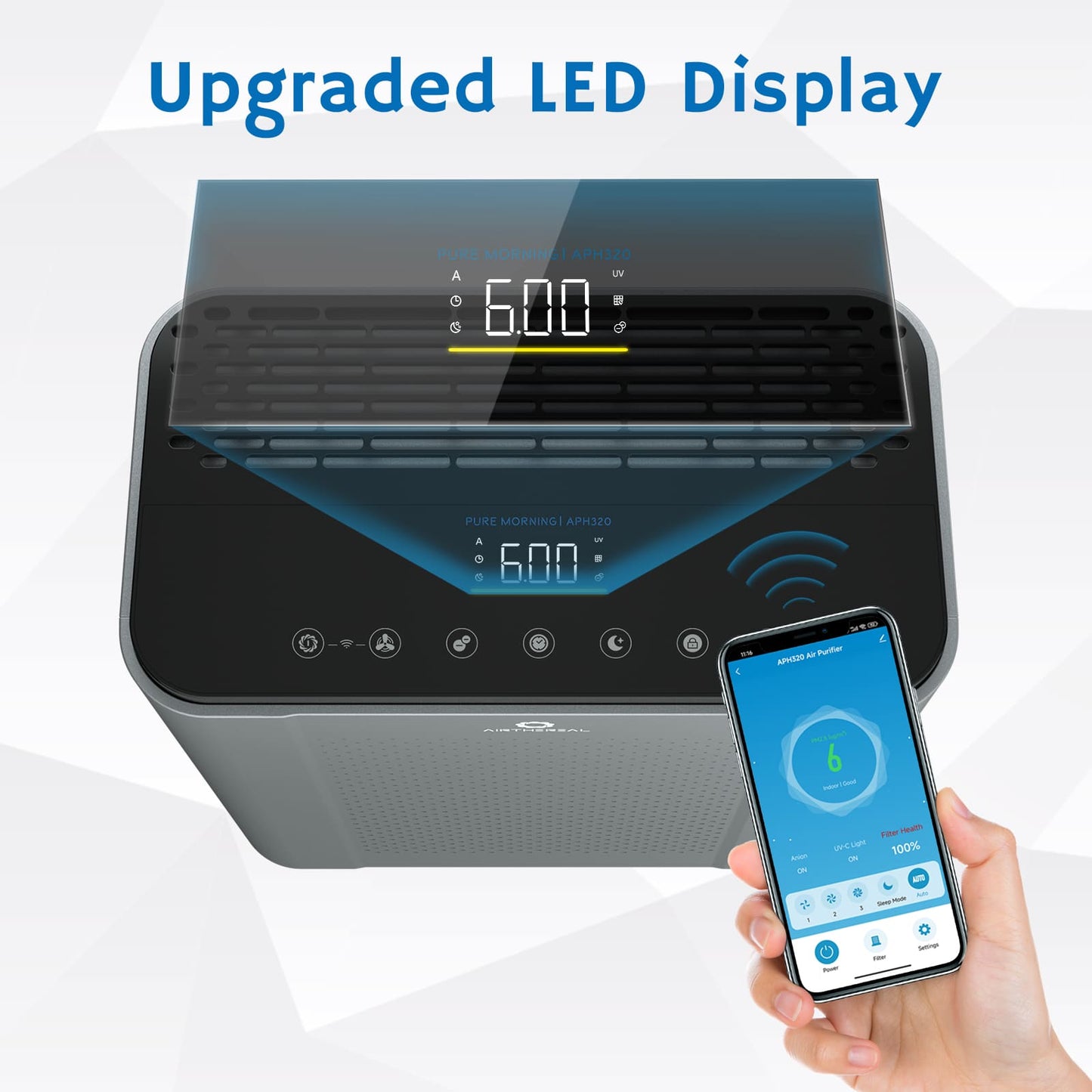 Airthereal AGH320 Smart WiFi Air Purifier with True HEPA H13 Filtration