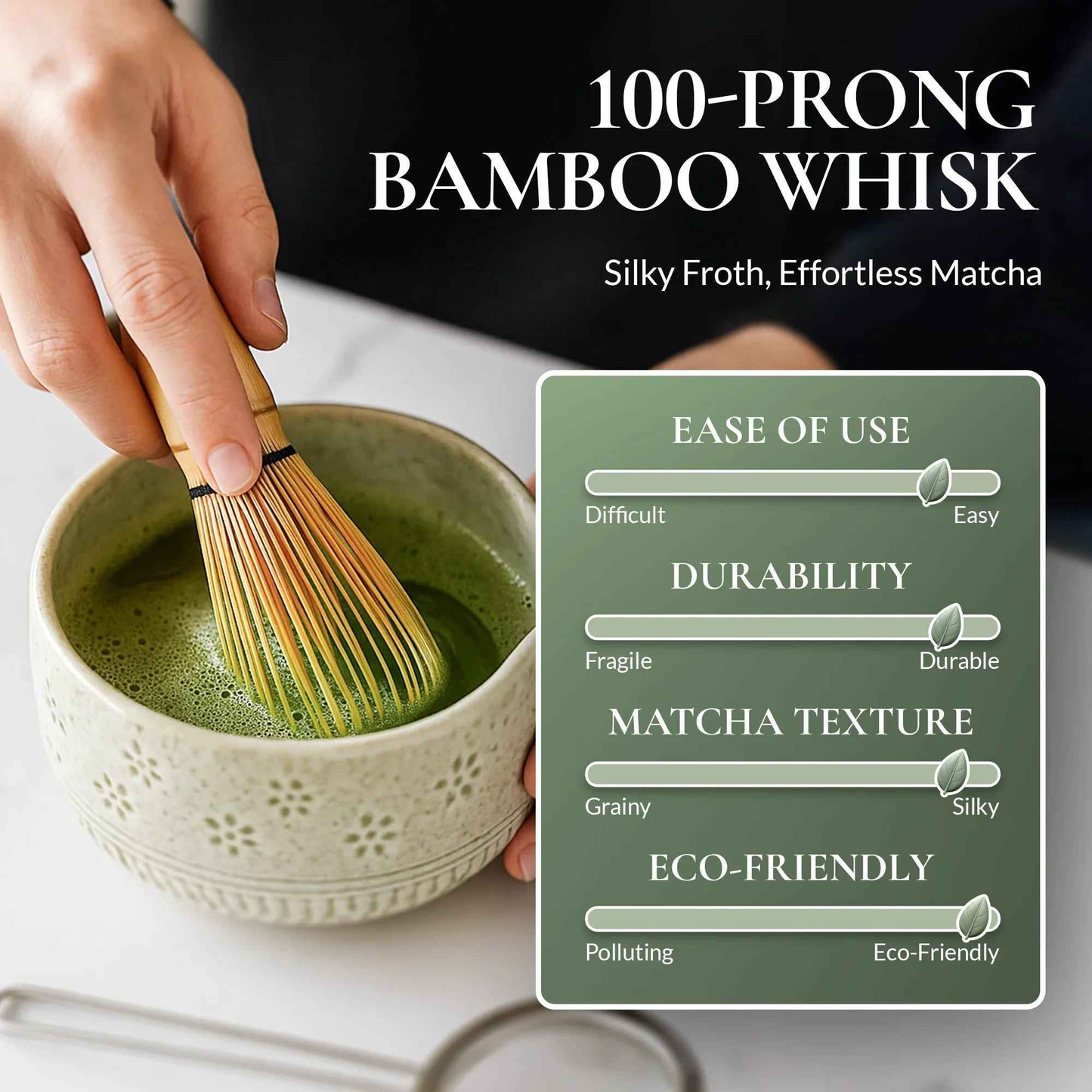Strabella Matcha Whisk Set – Bamboo Whisk & Ceramic Bowl