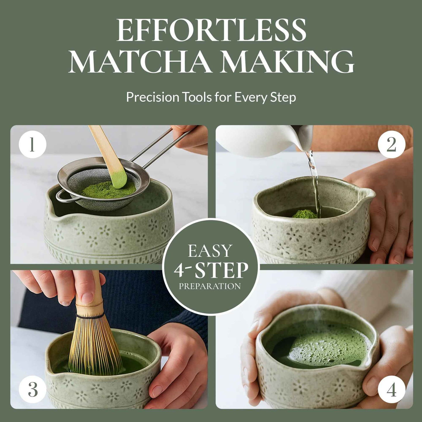 Strabella Matcha Whisk Set – Bamboo Whisk & Ceramic Bowl
