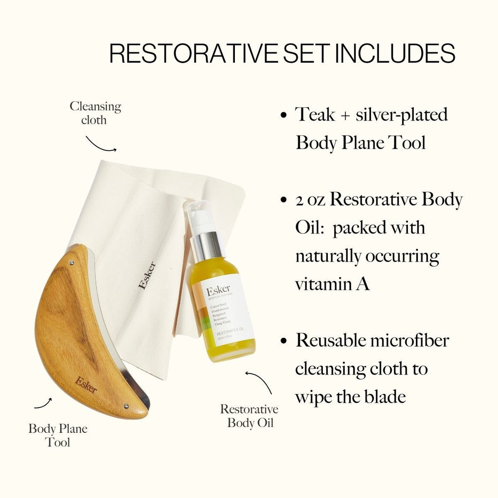 Body Plane Set - Exfoliating Tool + Body Oil Gift Set