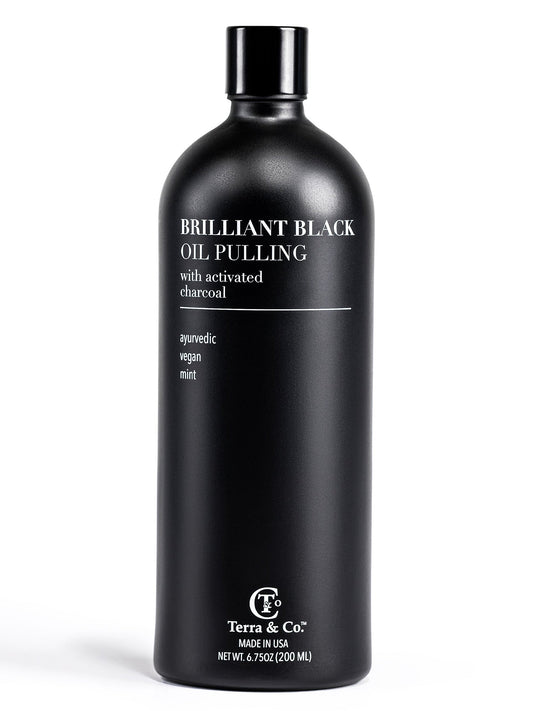 Brilliant Black Oil Pulling Ayurvedic Mouthwash for Teeth Whitening