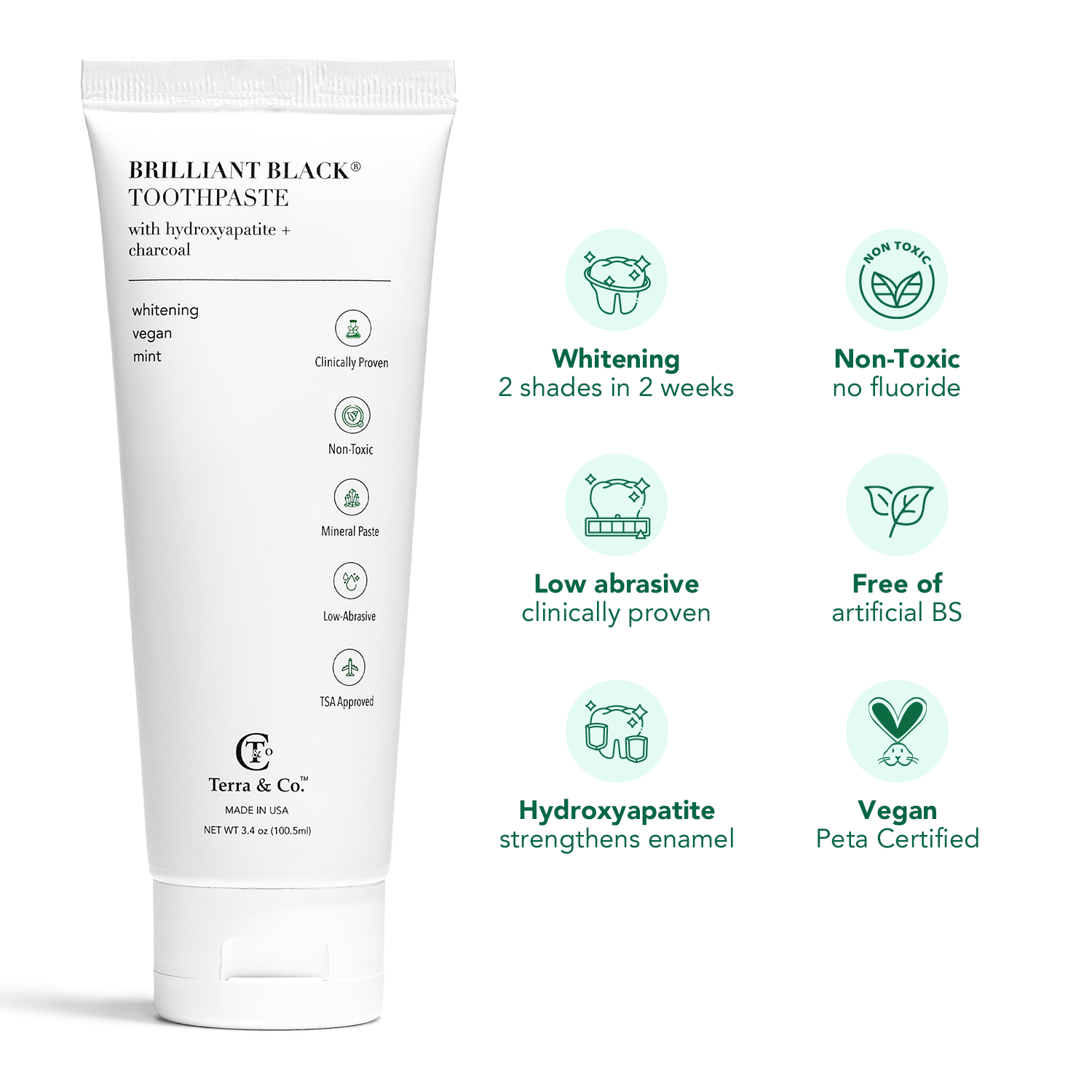 Brilliant Black Toothpaste Fluoride Free Activated Charcoal