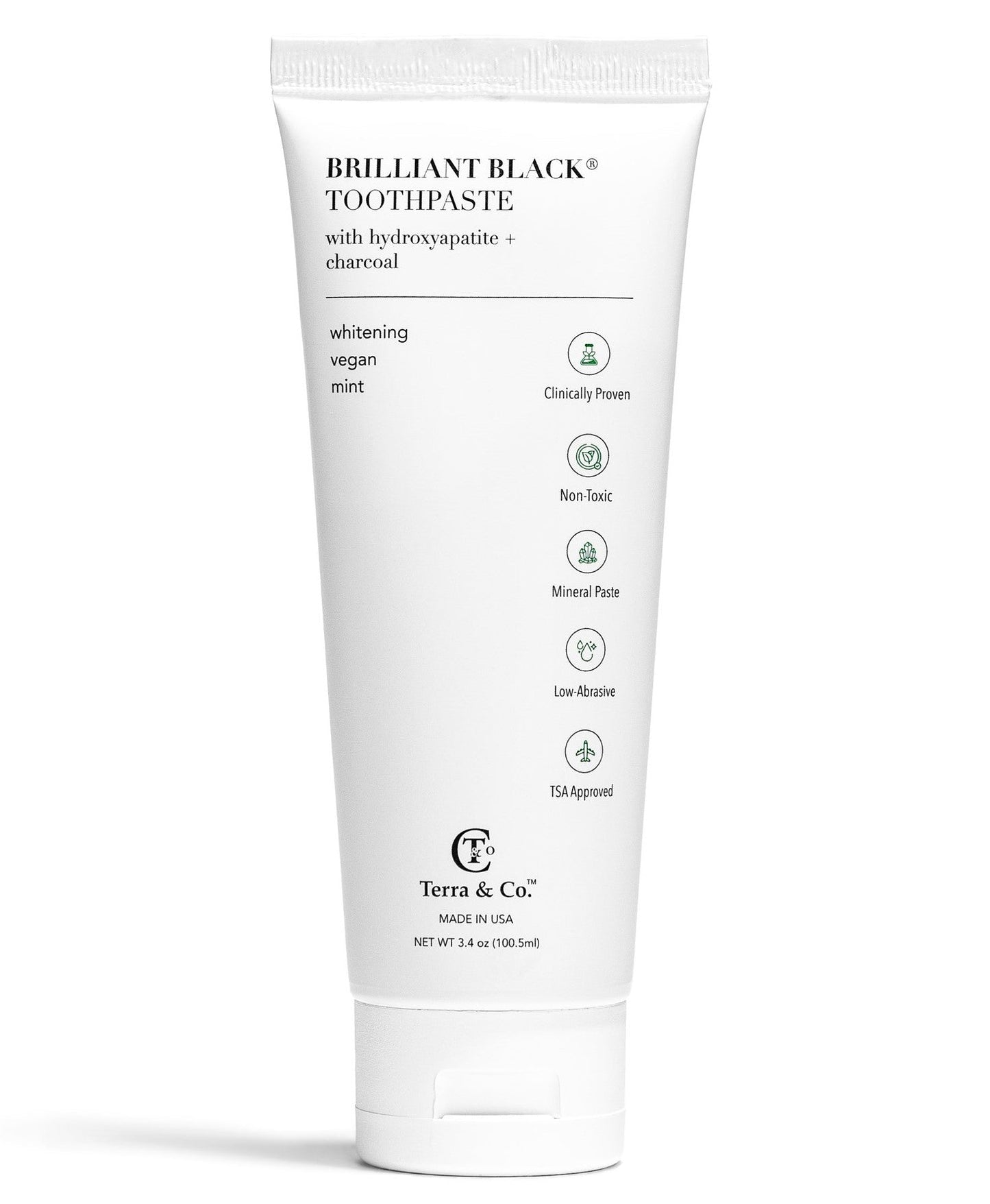 Brilliant Black Toothpaste Fluoride Free Activated Charcoal Whitening