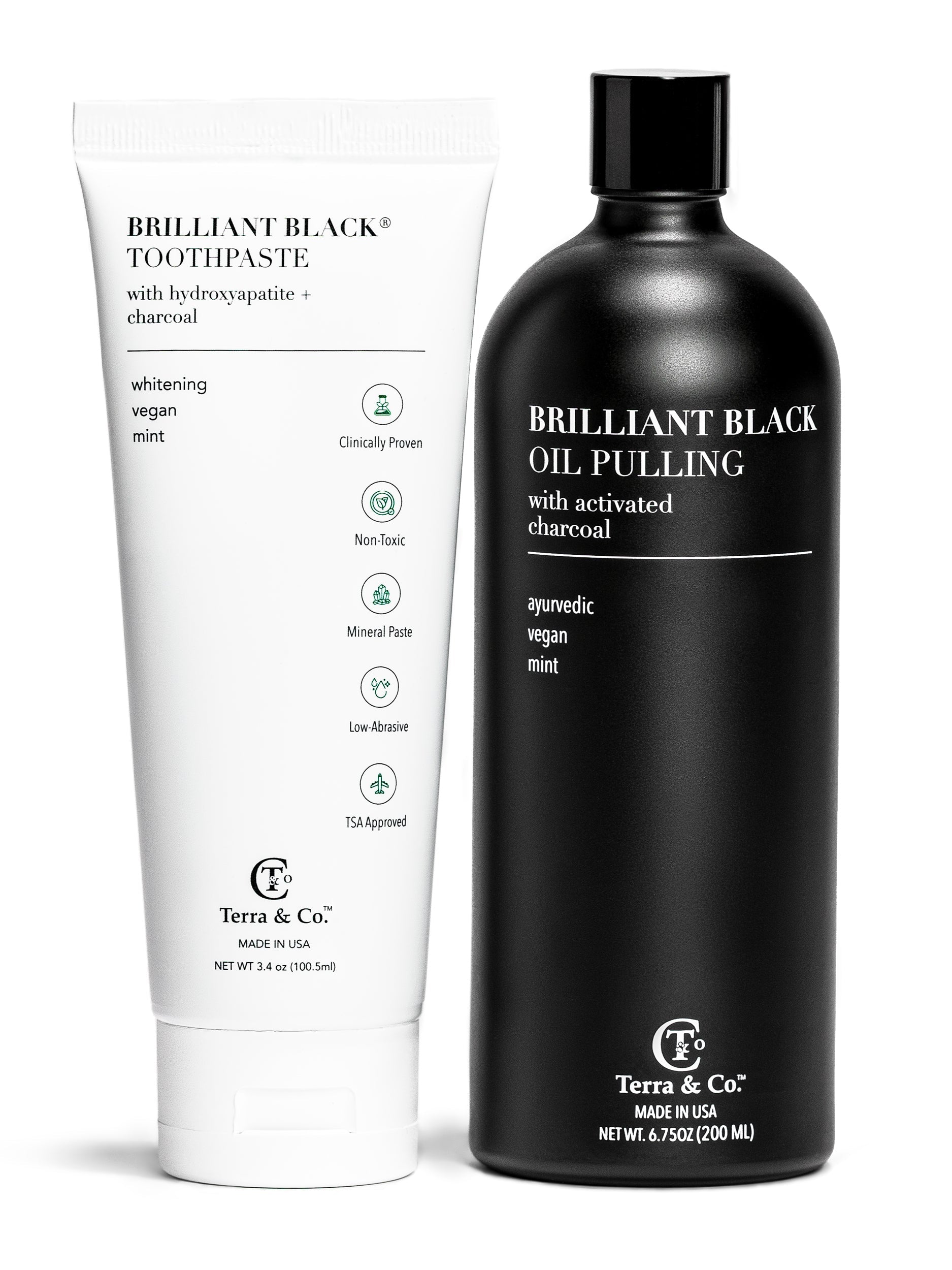 Charcoal Oil Pulling and Hydroxyapatite Toothpaste Bundle Fluoride Free