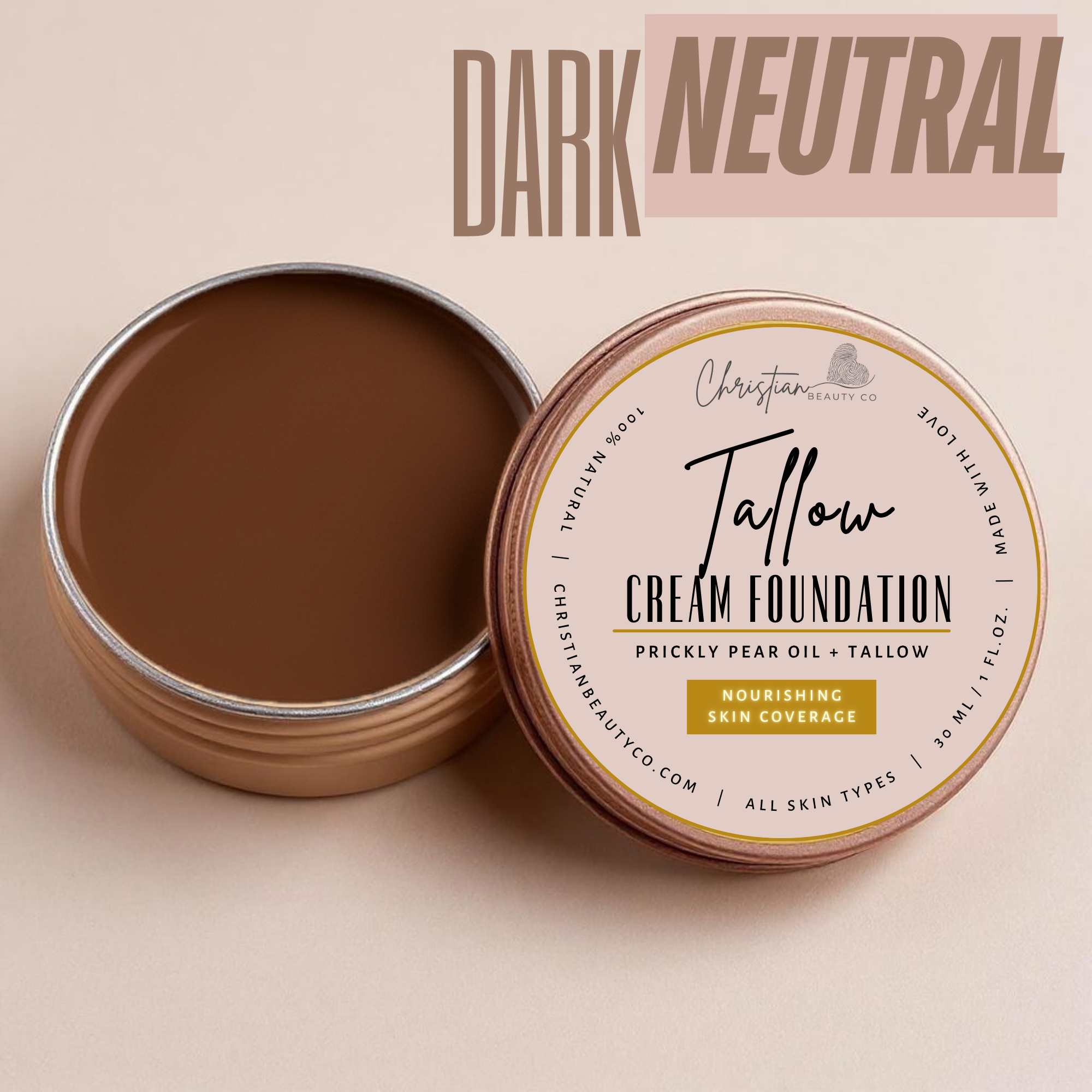 Tallow Cream Foundation | Buildable Coverage with Grass-Fed Tallow
