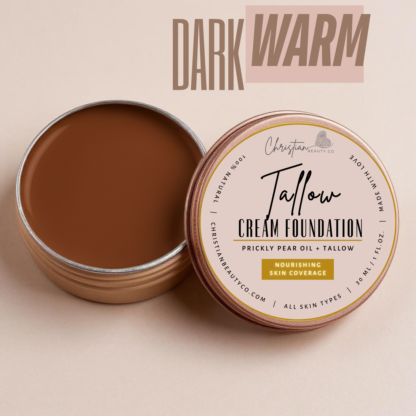 Tallow Cream Foundation | Buildable Coverage with Grass-Fed Tallow