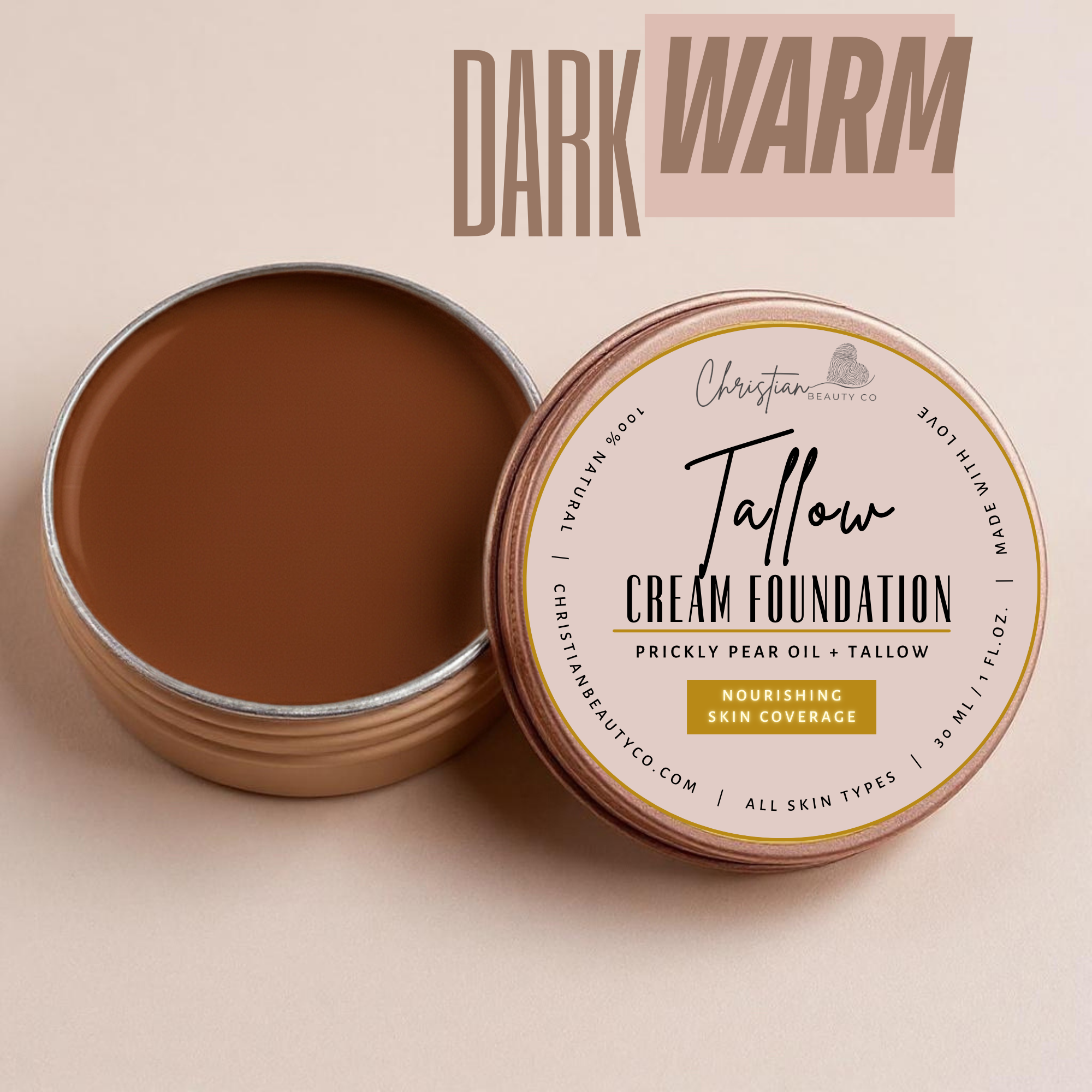 Tallow Cream Foundation | Buildable Coverage with Grass-Fed Tallow