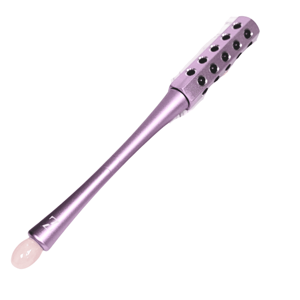 Rose Quartz Facial Massage Roller & Gua Sha Tool | Cooling Face & Body Sculpting Roller