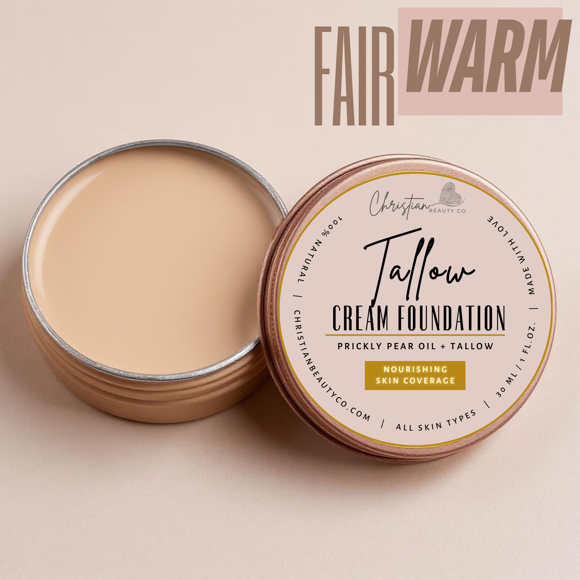 Tallow Cream Foundation | Buildable Coverage with Grass-Fed Tallow