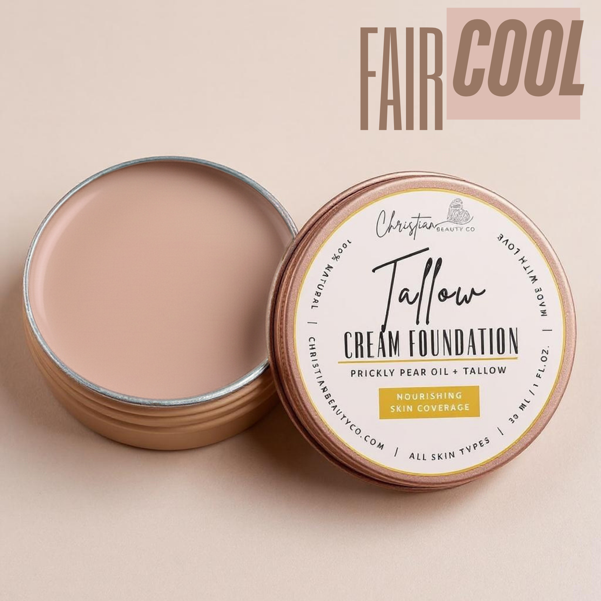 Tallow Cream Foundation | Buildable Coverage with Grass-Fed Tallow
