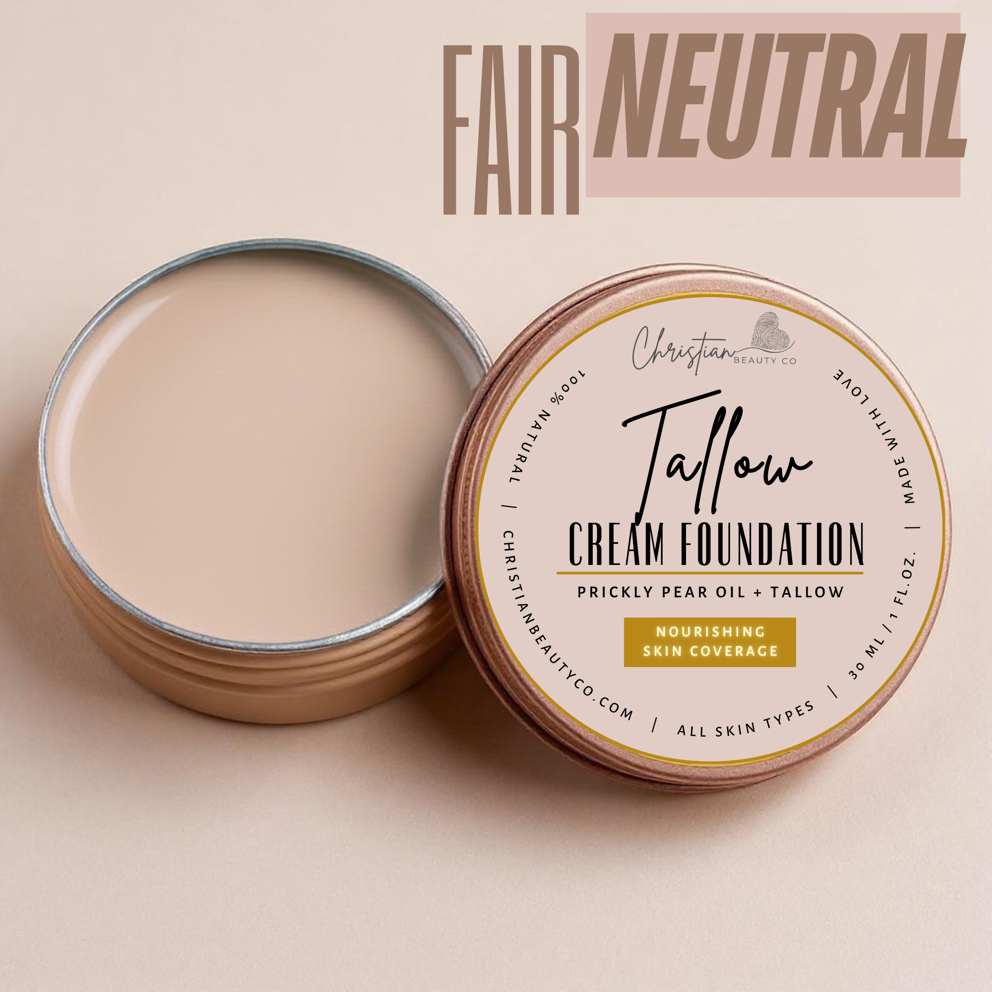 Tallow Cream Foundation | Buildable Coverage with Grass-Fed Tallow
