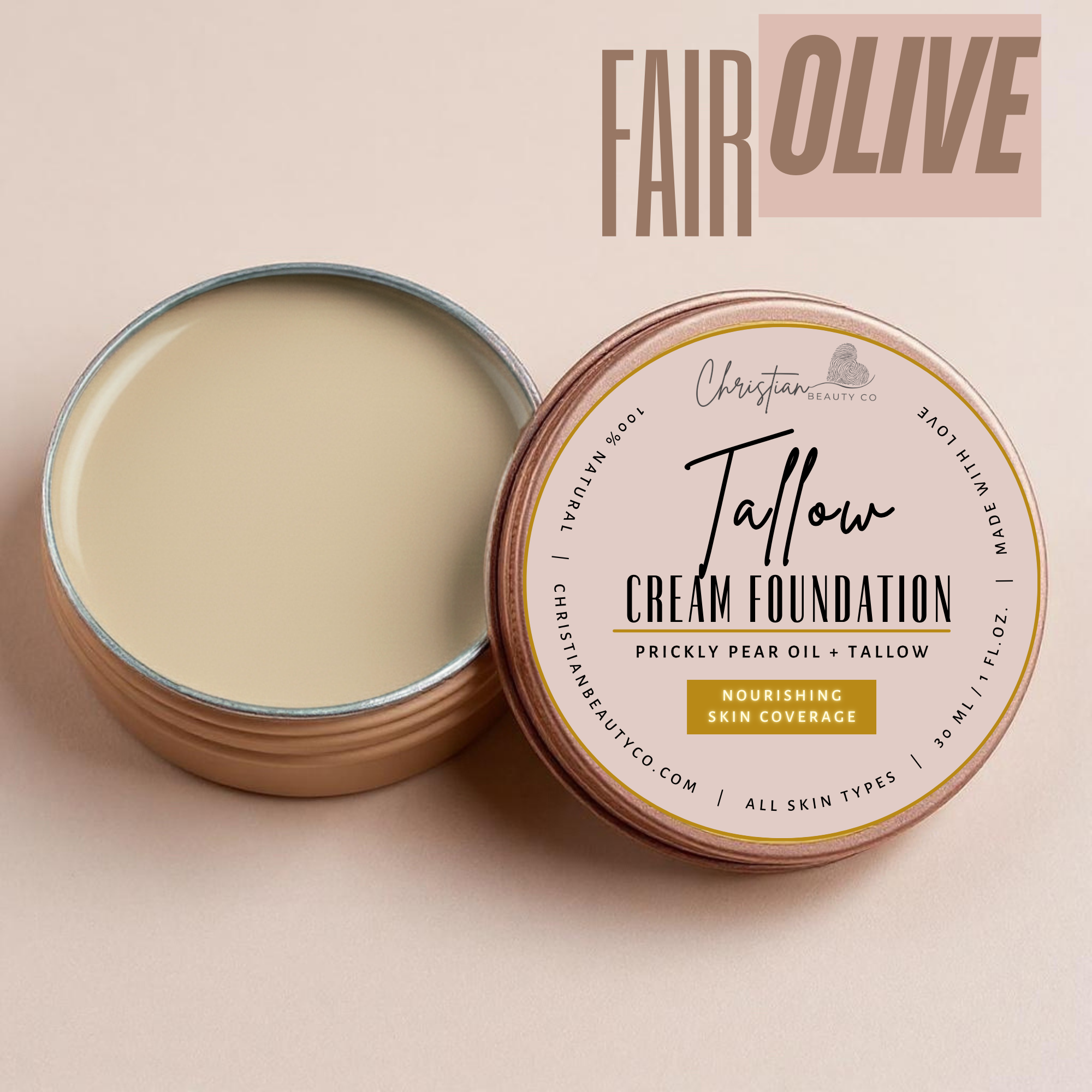 Tallow Cream Foundation | Buildable Coverage with Grass-Fed Tallow