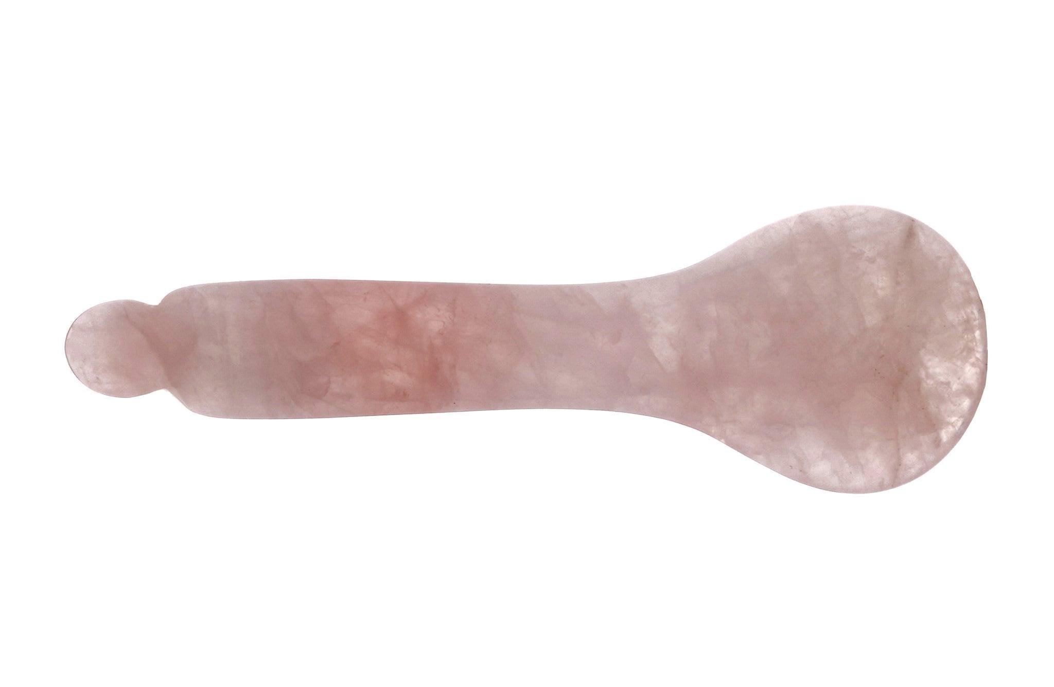 Rose Quartz Gua Sha Spoon - Precision Facial Massage Tool
