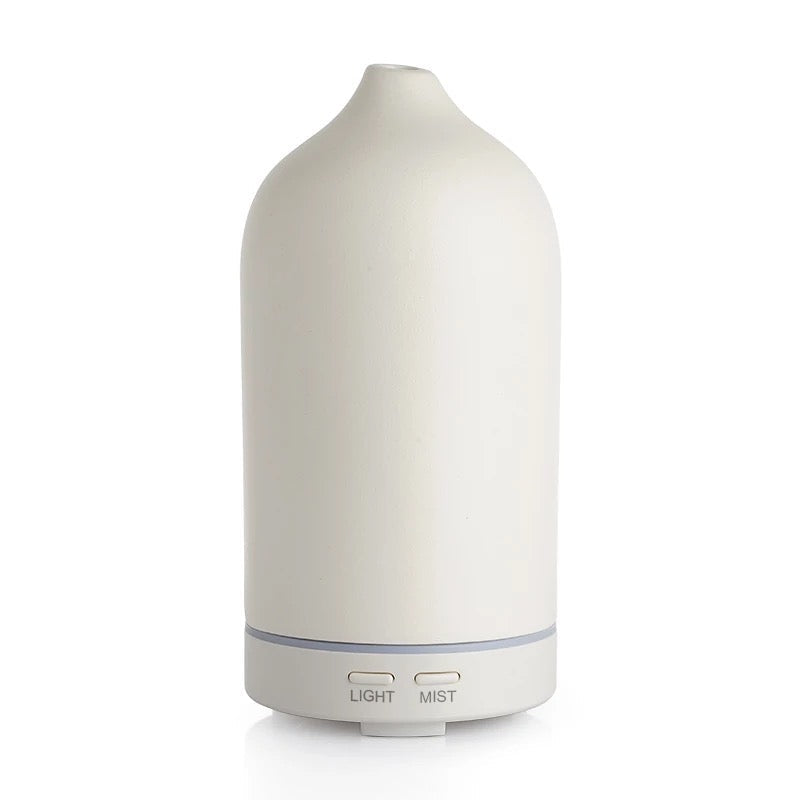 Ultrasonic Ceramic Essential Oil Diffuser – 7 Color LED, Auto Shut-Off