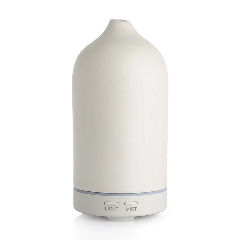 Ultrasonic Ceramic Essential Oil Diffuser – 7 Color LED, Auto Shut-Off