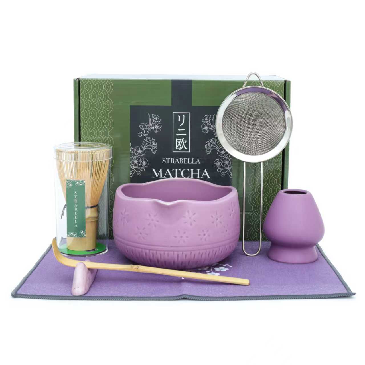Strabella Matcha Whisk Set – Bamboo Whisk & Ceramic Bowl